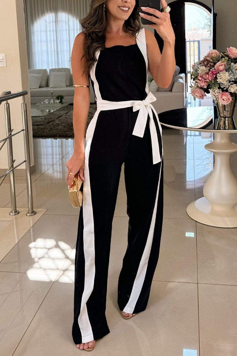 ElenaRusso Farvet ærmeløs jumpsuit