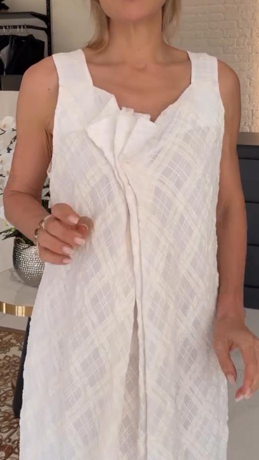 PaolaGreco Uregelmæssig plisseret ærmeløs kjole