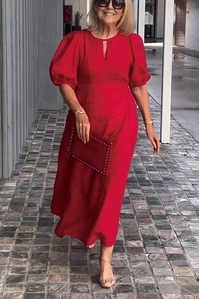 Verdi™ Stilfuld kjole i bomuld og hør