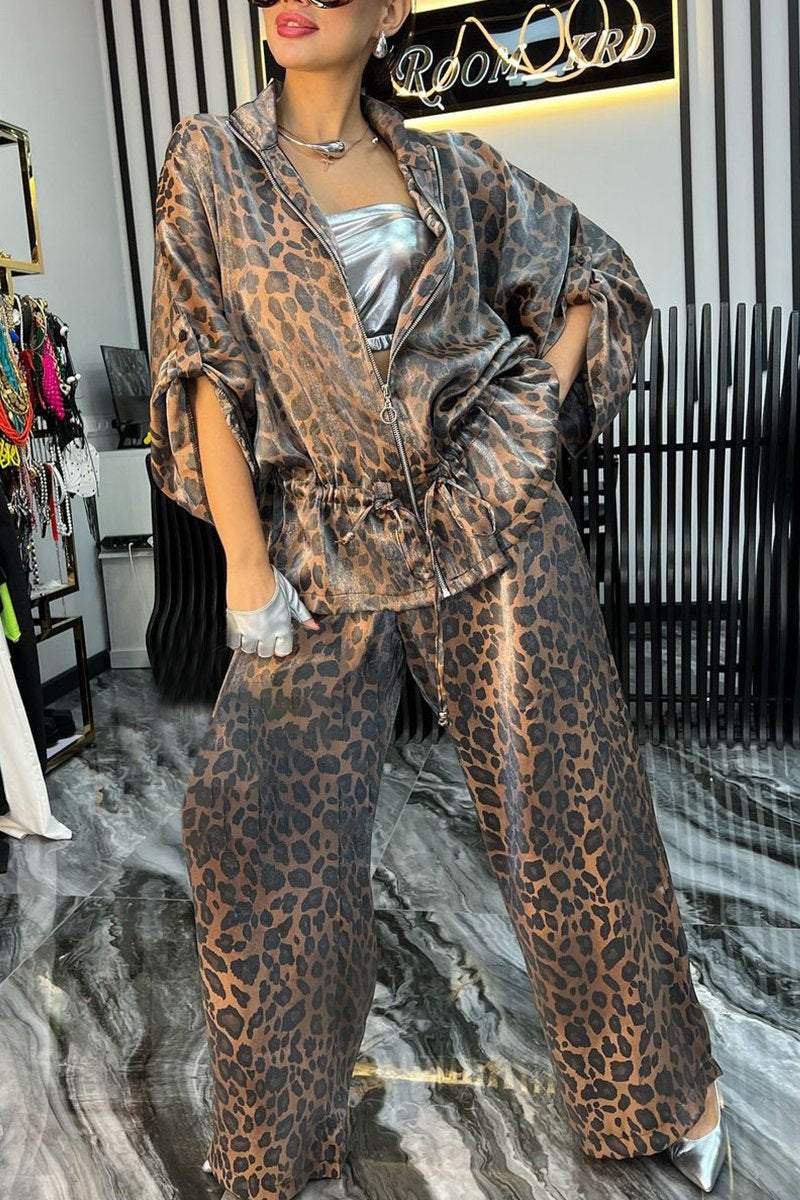 GiovanniValente Casual jakkesæt med leopardprint