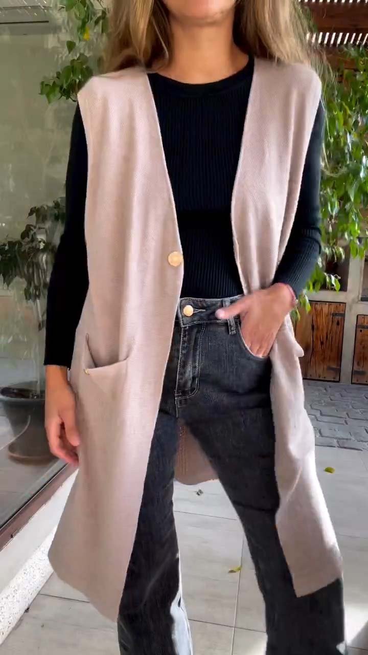 AntonioVerdi Ensfarvet Tank Vest
