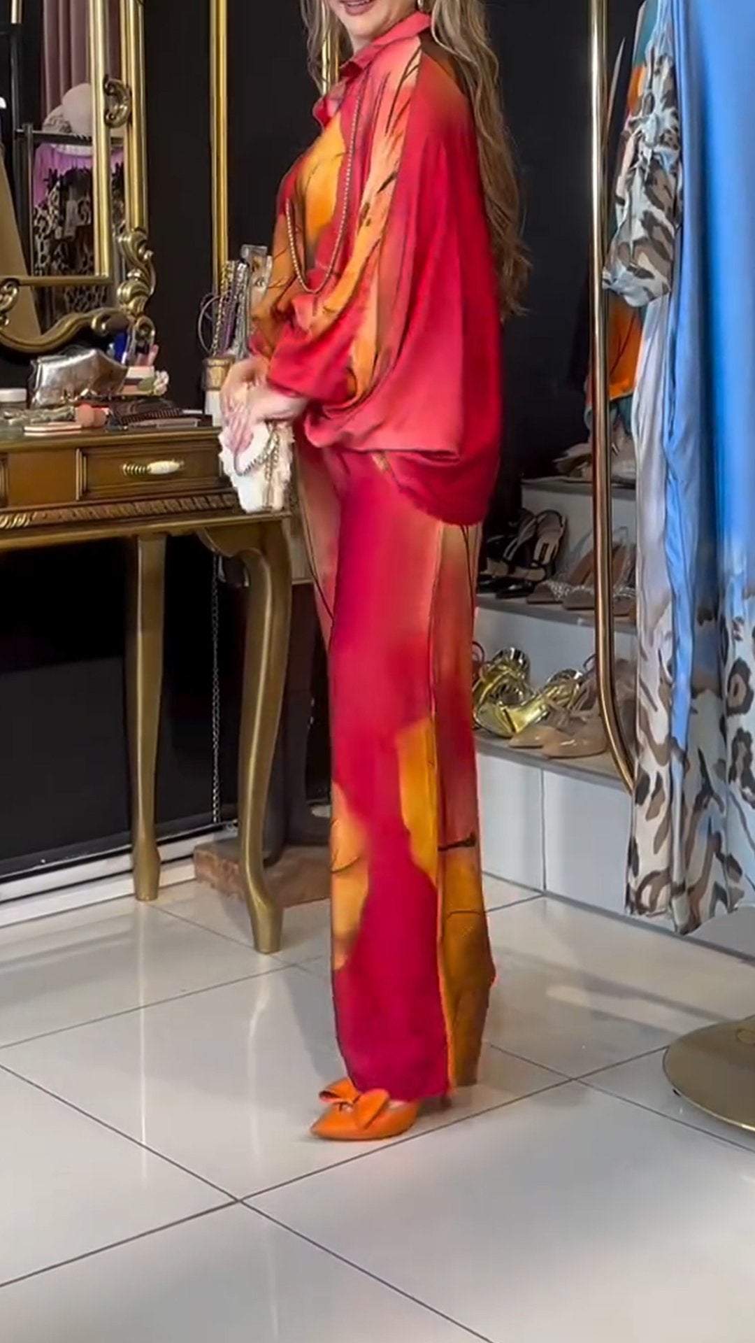 VivianaRinaldi Trykt Løs Casual Suit