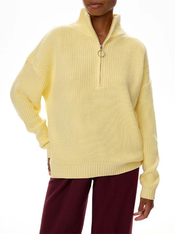 PaoloBarone Strikket sweater med halv lynlås