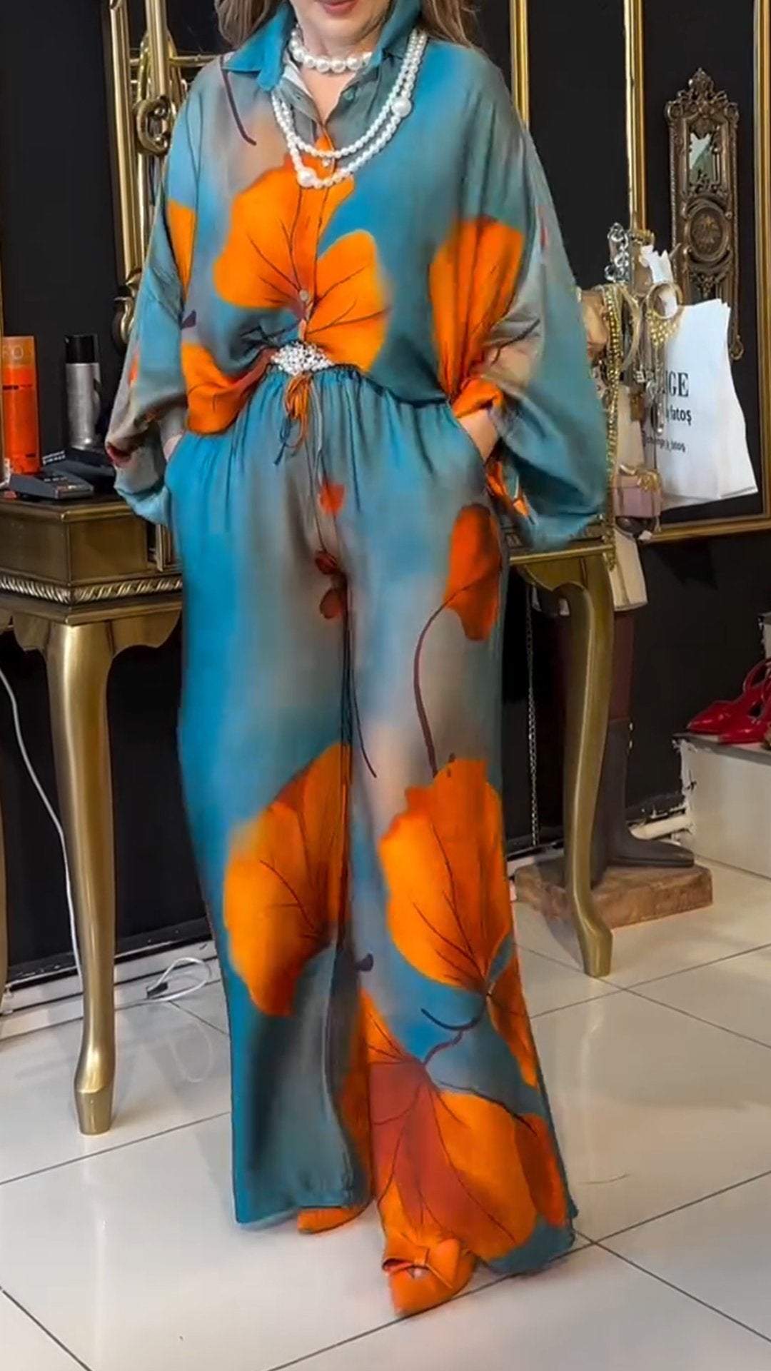 VivianaRinaldi Trykt Løs Casual Suit