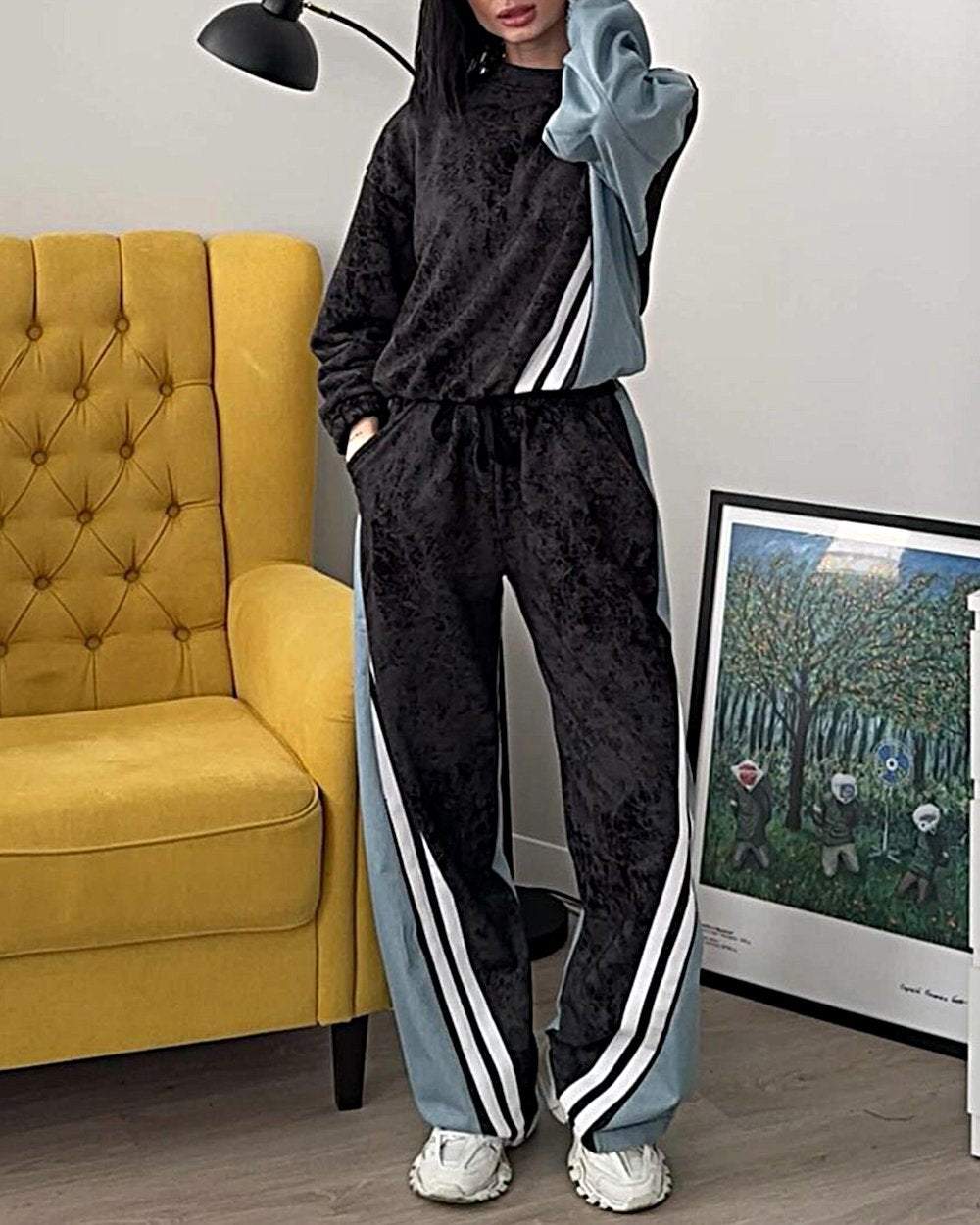 NicolaFerri Kontrastfarve Casual Sæt