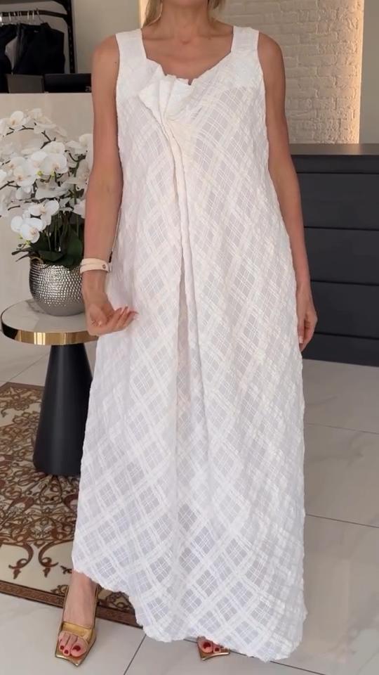 PaolaGreco Uregelmæssig plisseret ærmeløs kjole