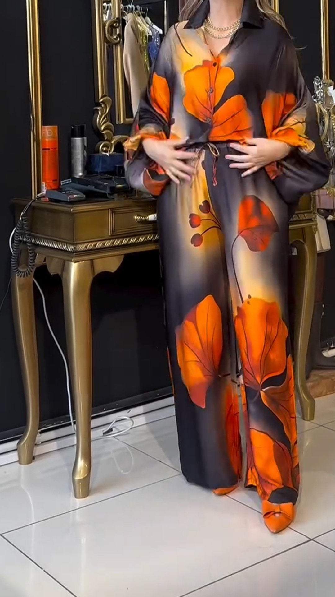 VivianaRinaldi Trykt Løs Casual Suit