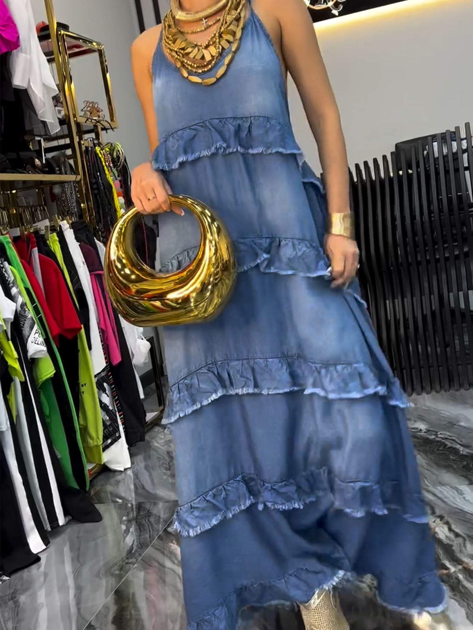 MarcoRicci Afslappet Kjole Med V-hals