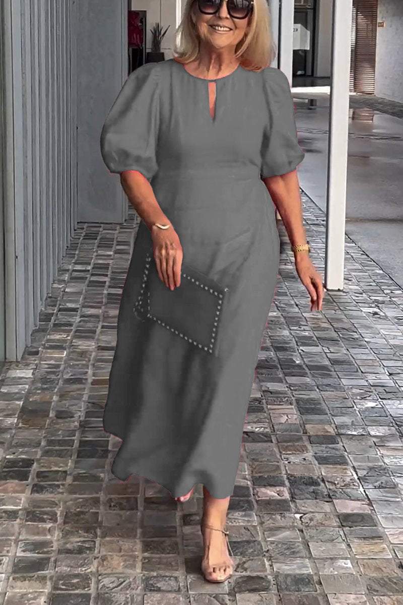 Verdi™ Stilfuld kjole i bomuld og hør