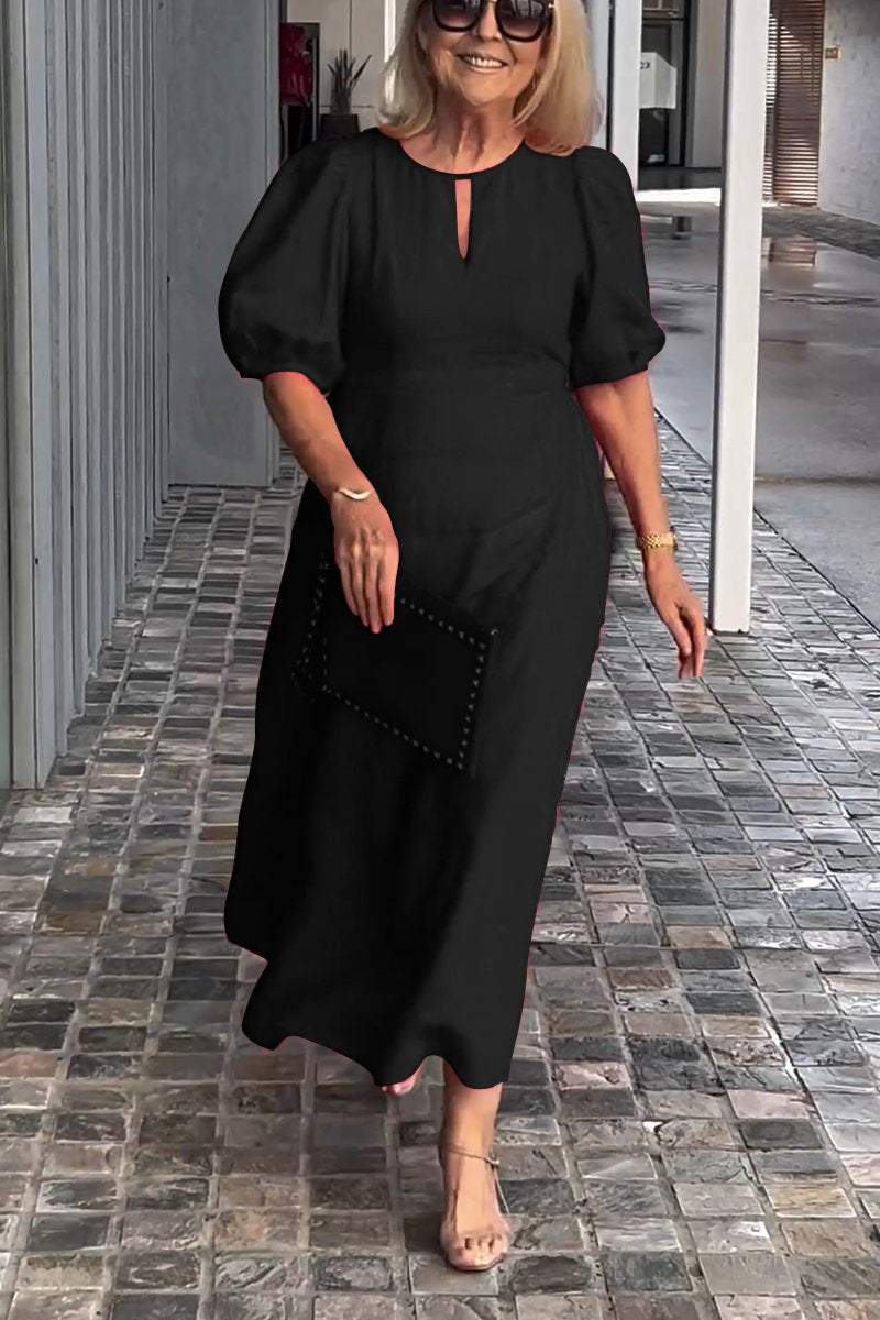 Verdi™ Stilfuld kjole i bomuld og hør