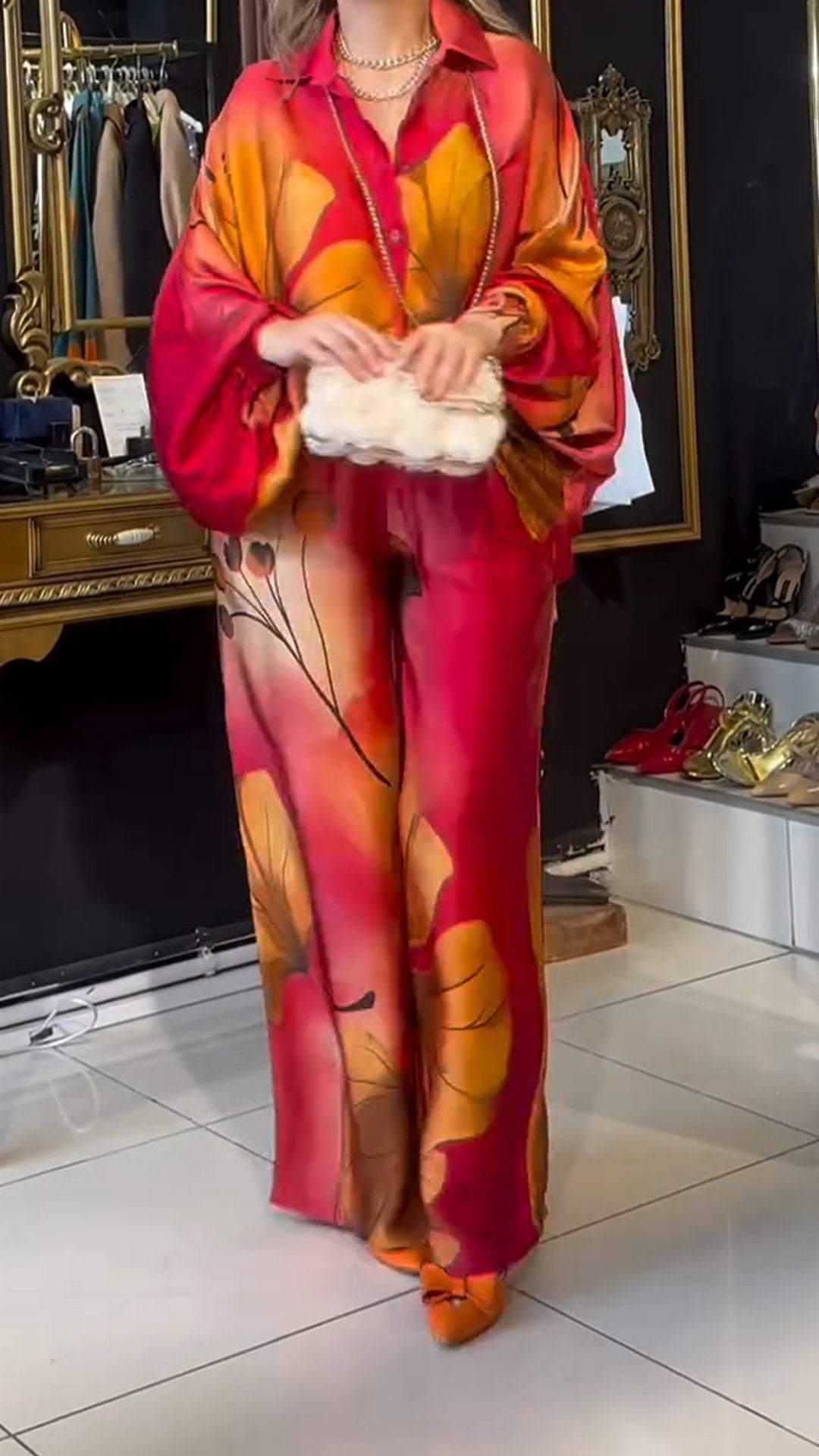 VivianaRinaldi Trykt Løs Casual Suit