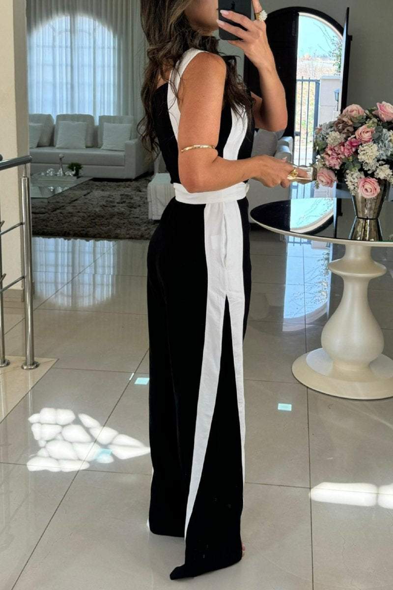 ElenaRusso Farvet ærmeløs jumpsuit