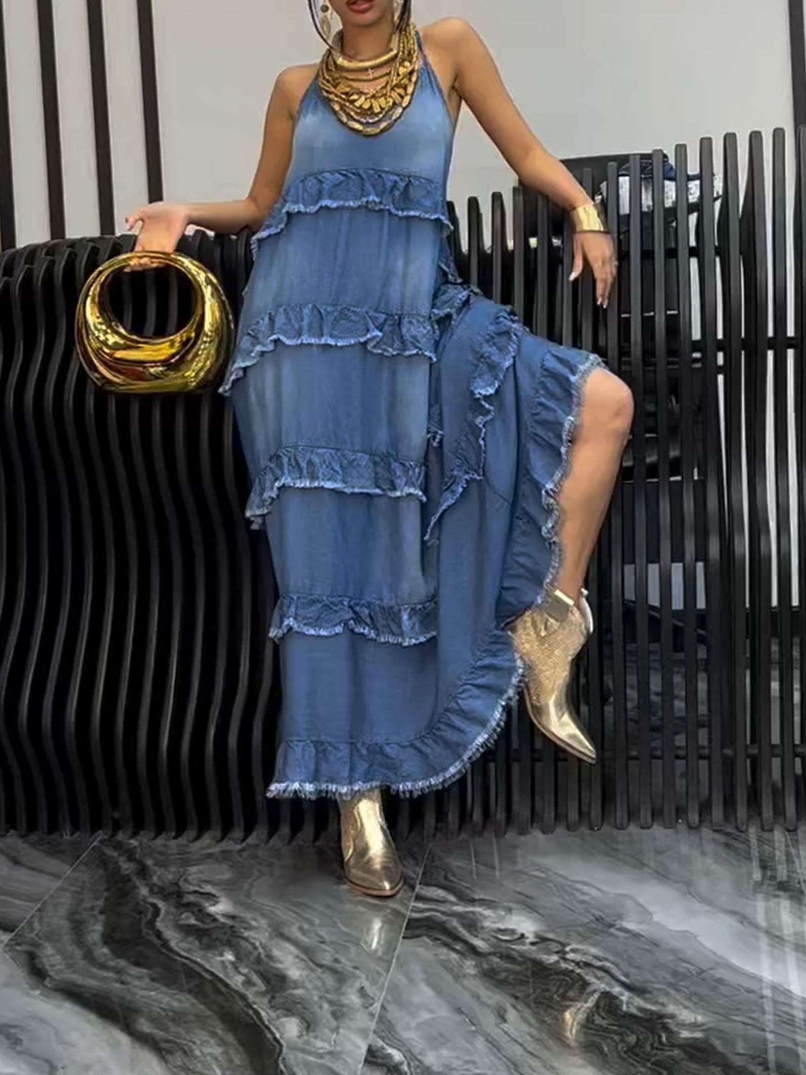 MarcoRicci Afslappet Kjole Med V-hals