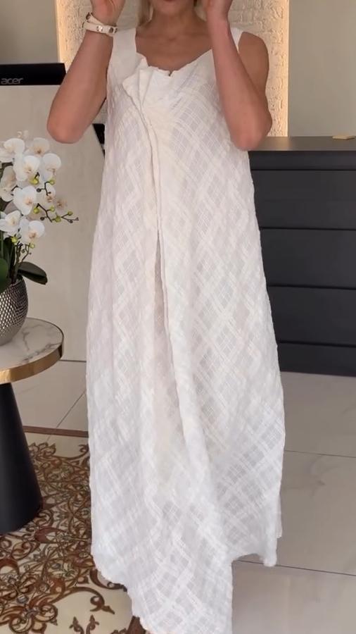 PaolaGreco Uregelmæssig plisseret ærmeløs kjole