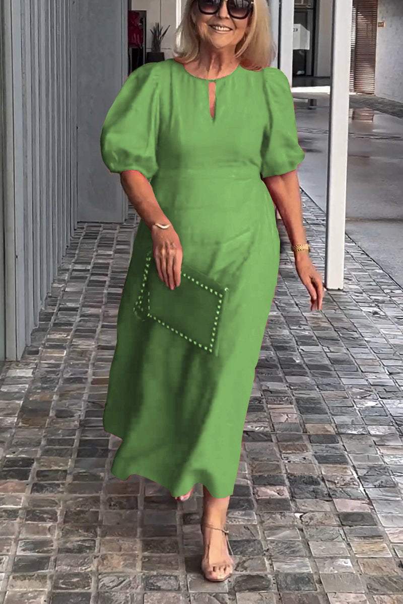 Verdi™ Stilfuld kjole i bomuld og hør