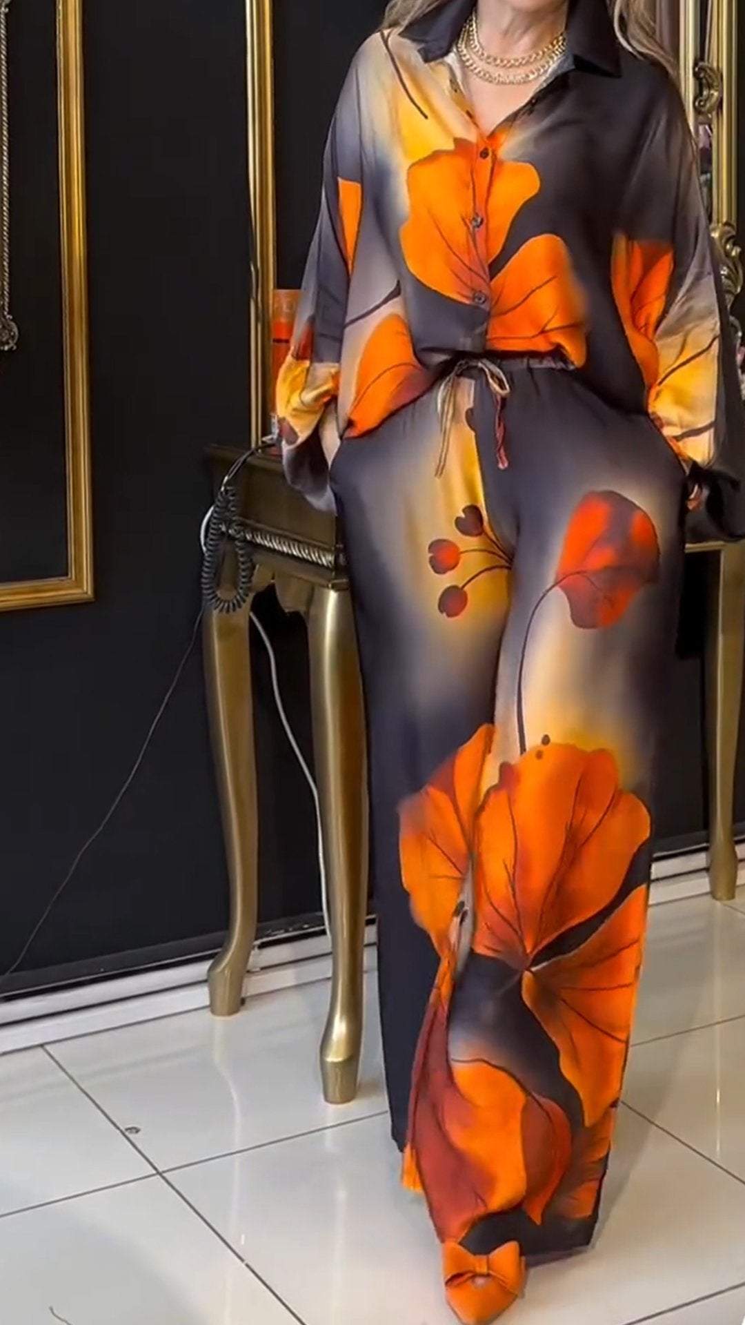 VivianaRinaldi Trykt Løs Casual Suit