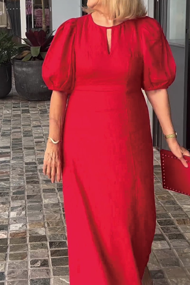 Verdi™ Stilfuld kjole i bomuld og hør