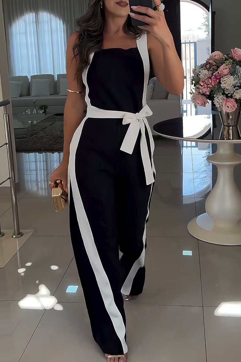 ElenaRusso Farvet ærmeløs jumpsuit