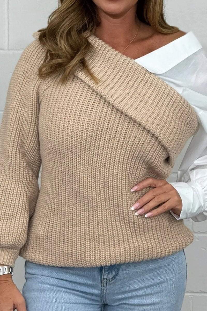 SofiaCaruso One Shoulder Shirt Sweater til kvinder