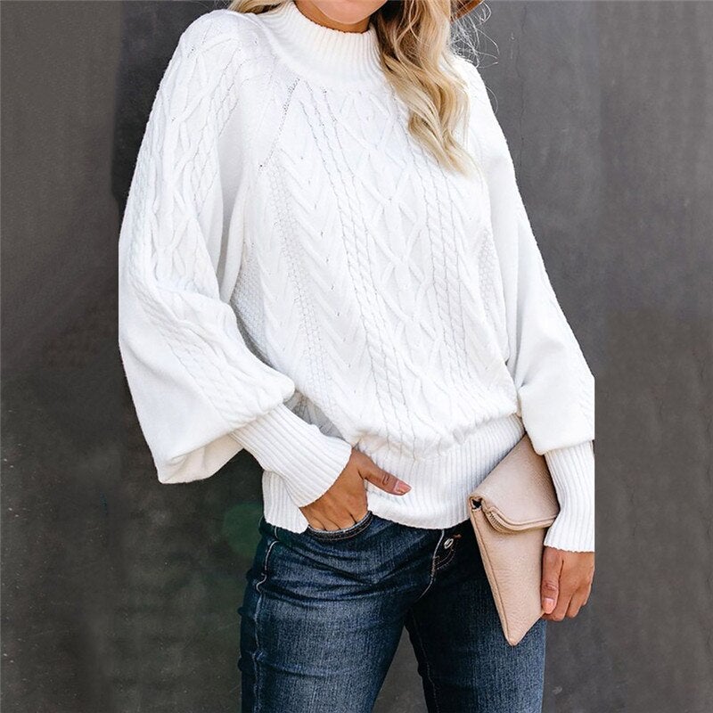 Isabella – Strikket Varm Dame Sweater til Vinteren