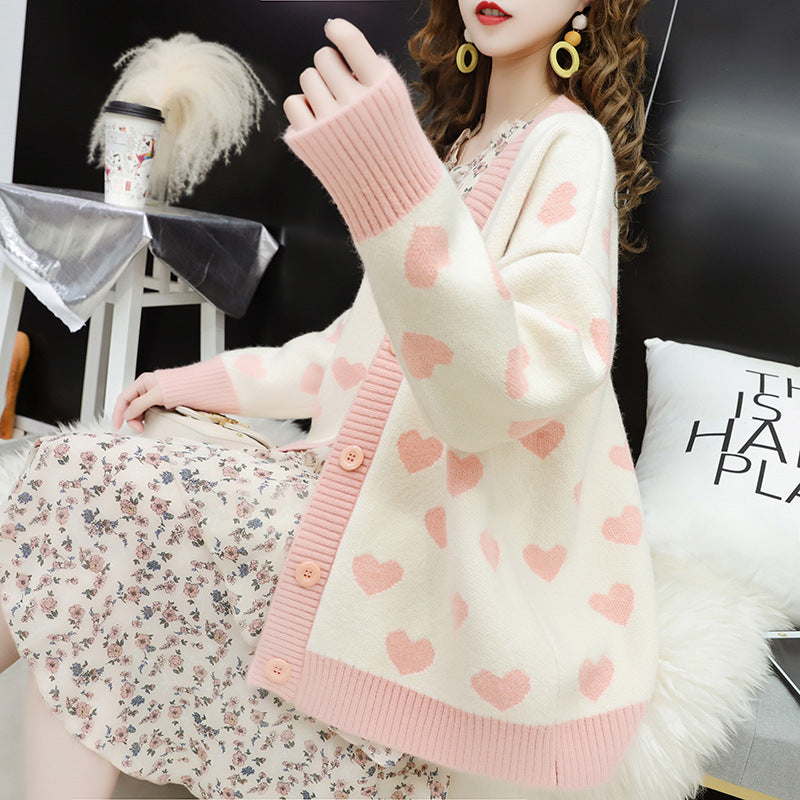 Joy - Heart Cardigan til damer