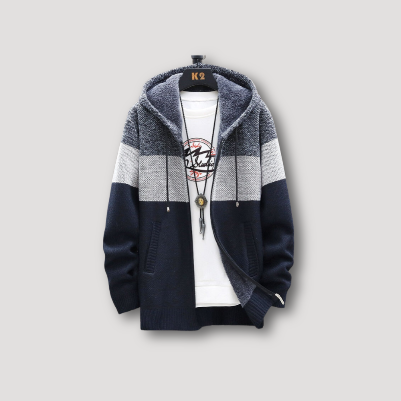 SilviaVieri Strikket Hættetrøje Fleecejakke til mænd