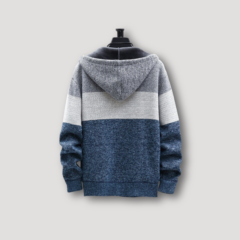 SilviaVieri Strikket Hættetrøje Fleecejakke til mænd