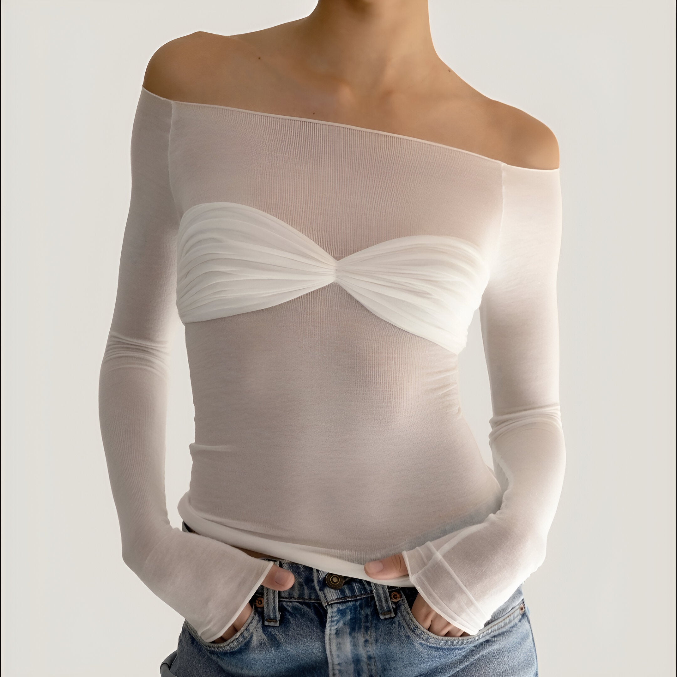 Irma | Top med afskåret skulder