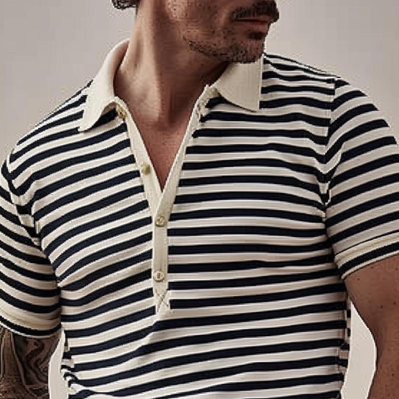 PietroOnde Stribet Poloshirt Til Mænd