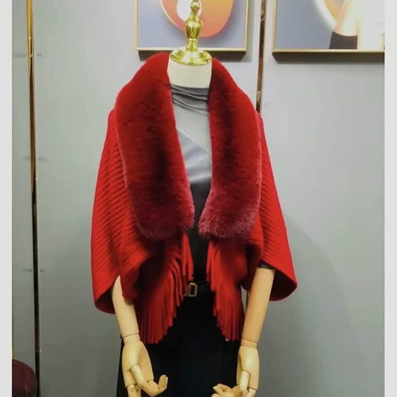 Amelin | Poncho tørklæde cardigan