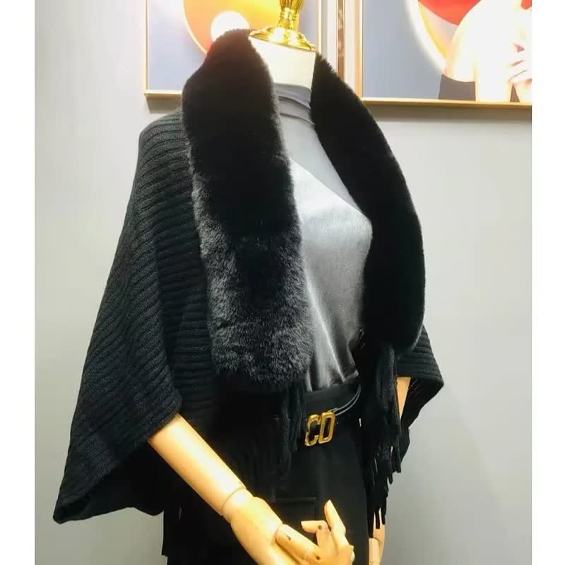 Amelin | Poncho tørklæde cardigan