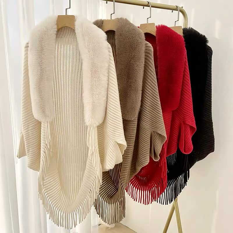 Amelin | Poncho tørklæde cardigan