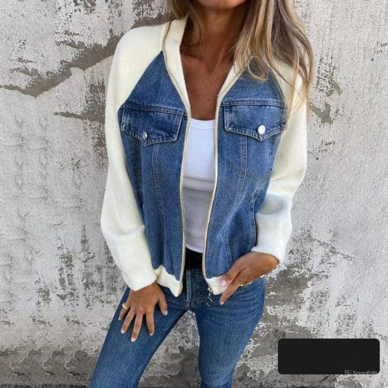 SofiaVitale Denim Splicing Jakker