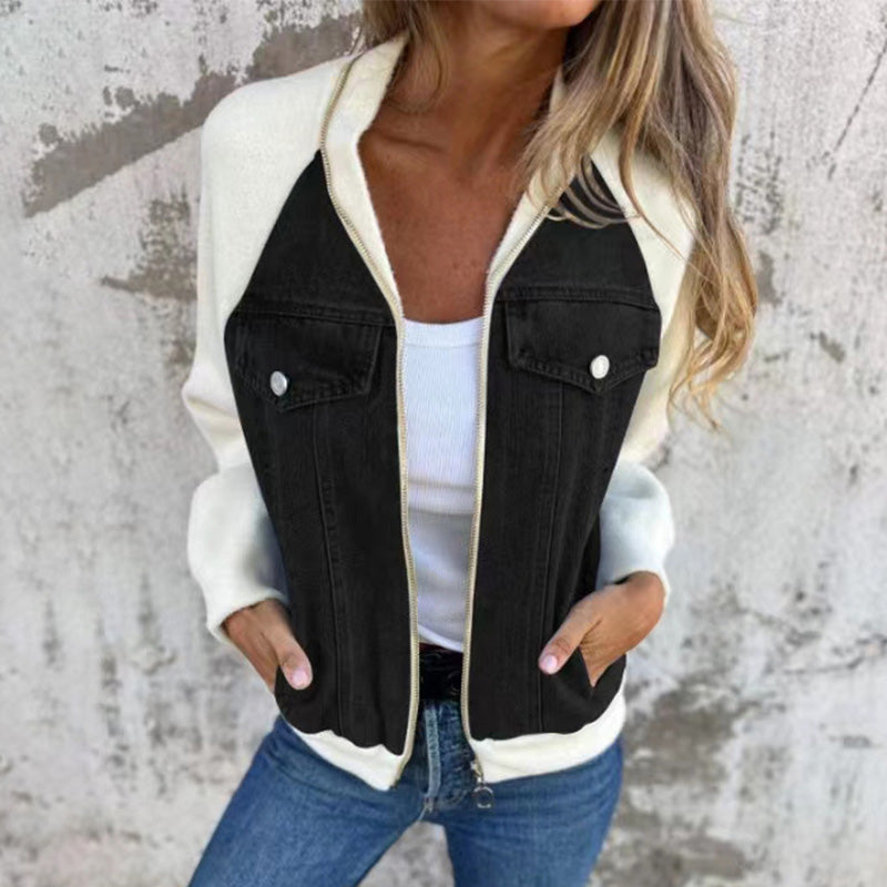SofiaVitale Denim Splicing Jakker