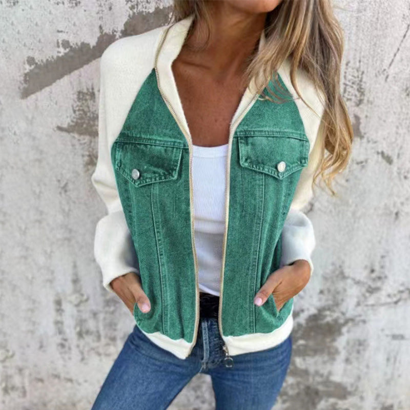 SofiaVitale Denim Splicing Jakker