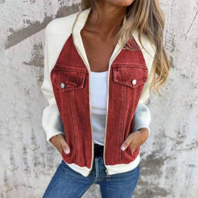 SofiaVitale Denim Splicing Jakker