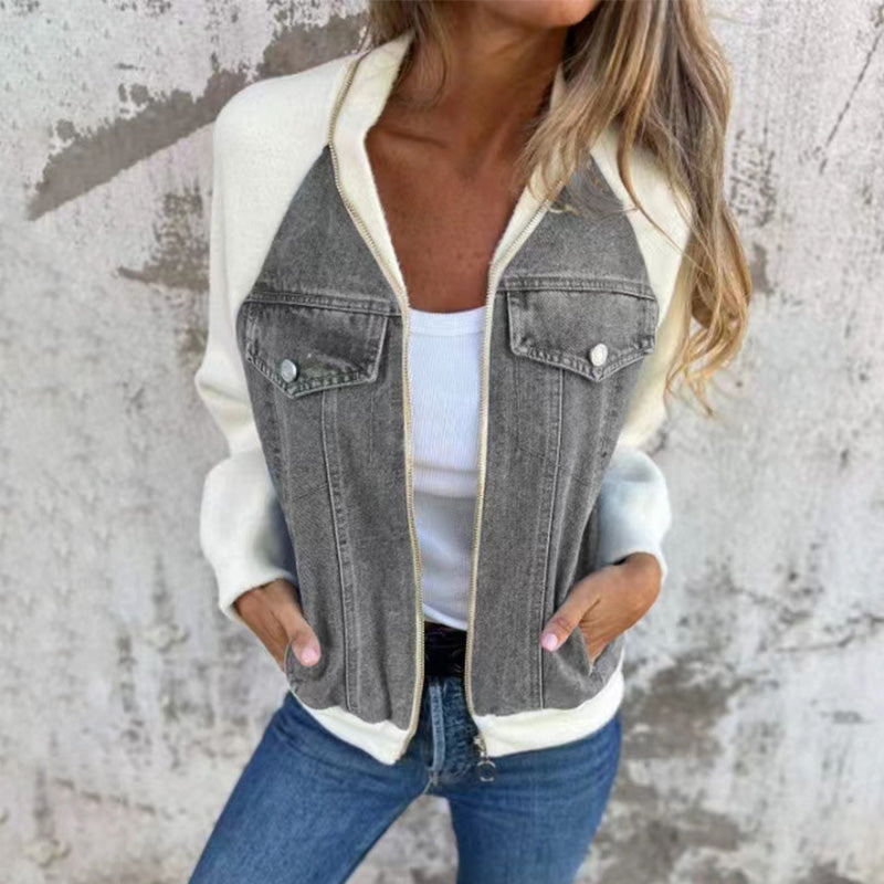 SofiaVitale Denim Splicing Jakker