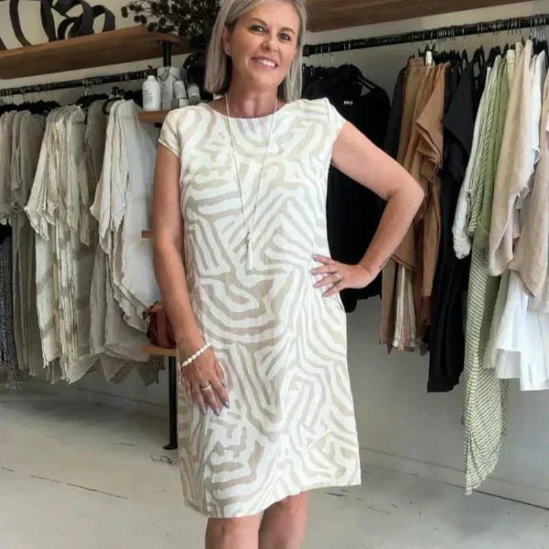 GiulianaVelluto Boho Vintage Casual Print Kjole