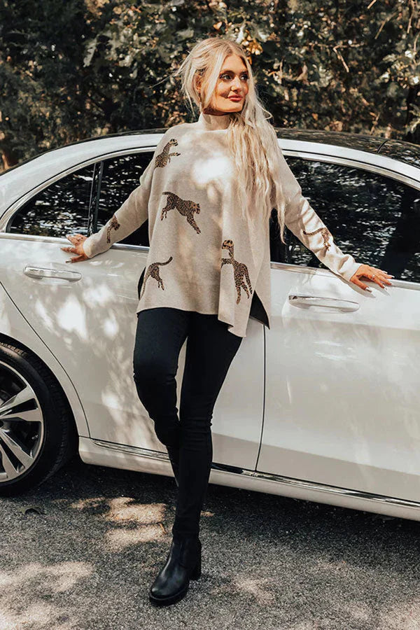 MarcoBellini Langærmet top med leopardprint