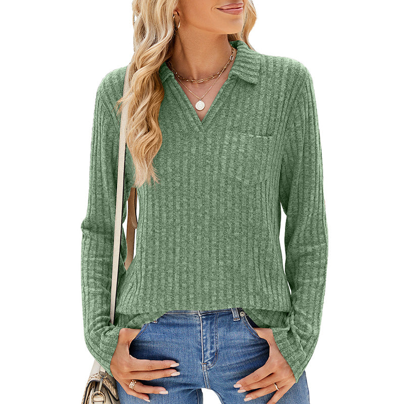AndreaSartori Sweater med V-hals og krave