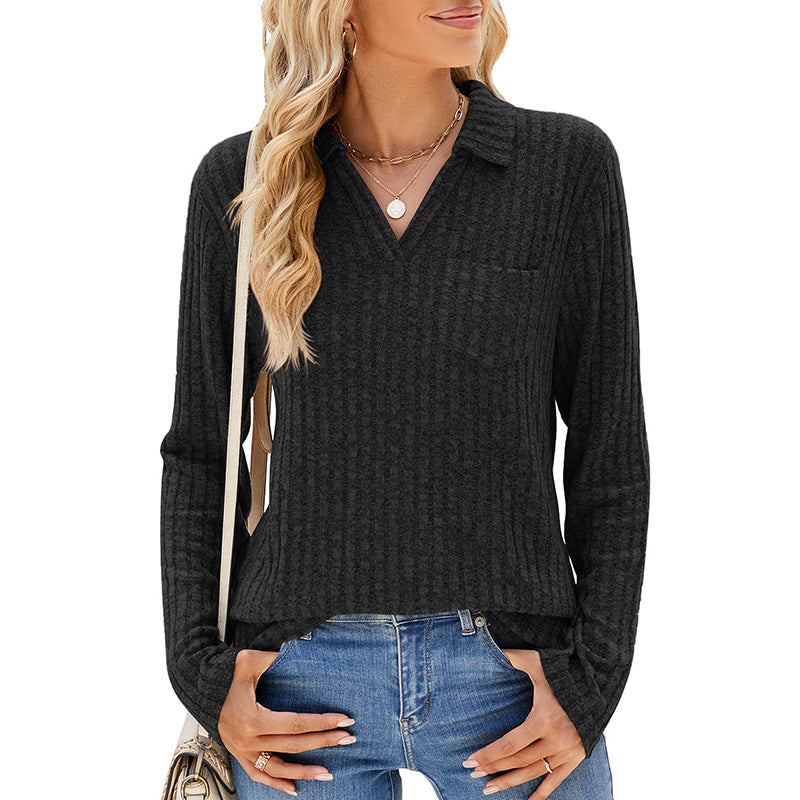 AndreaSartori Sweater med V-hals og krave