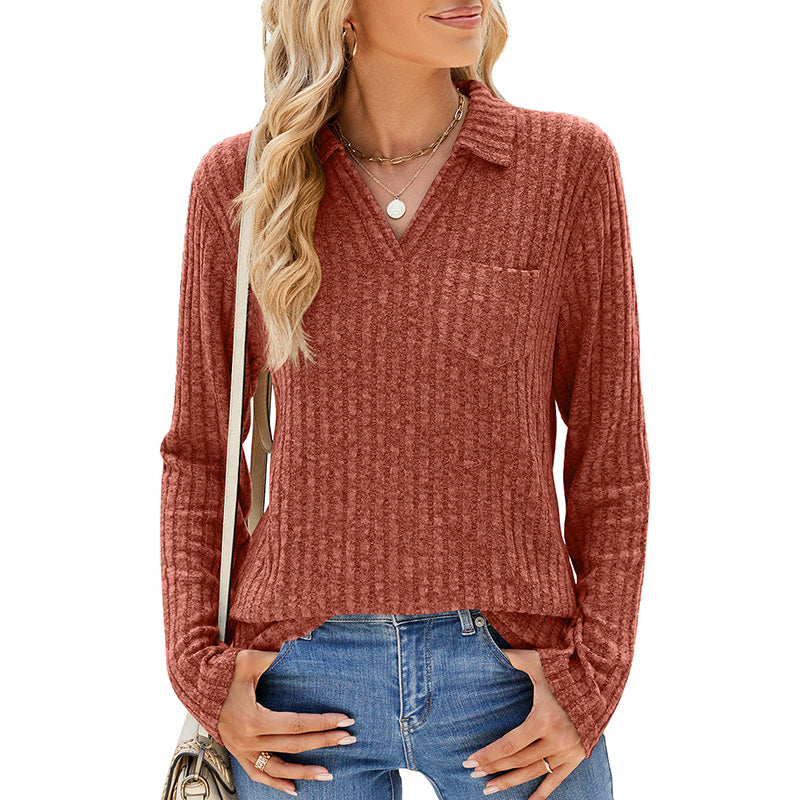 AndreaSartori Sweater med V-hals og krave