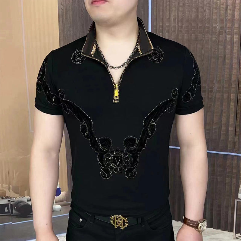 SilviaRinaldi Rhinestone Printed Top Til Mænd