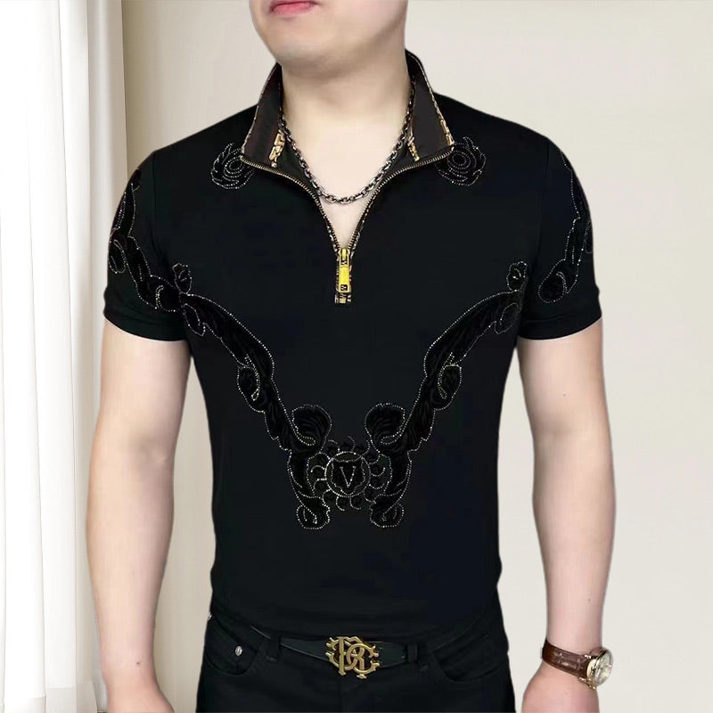 SilviaRinaldi Rhinestone Printed Top Til Mænd