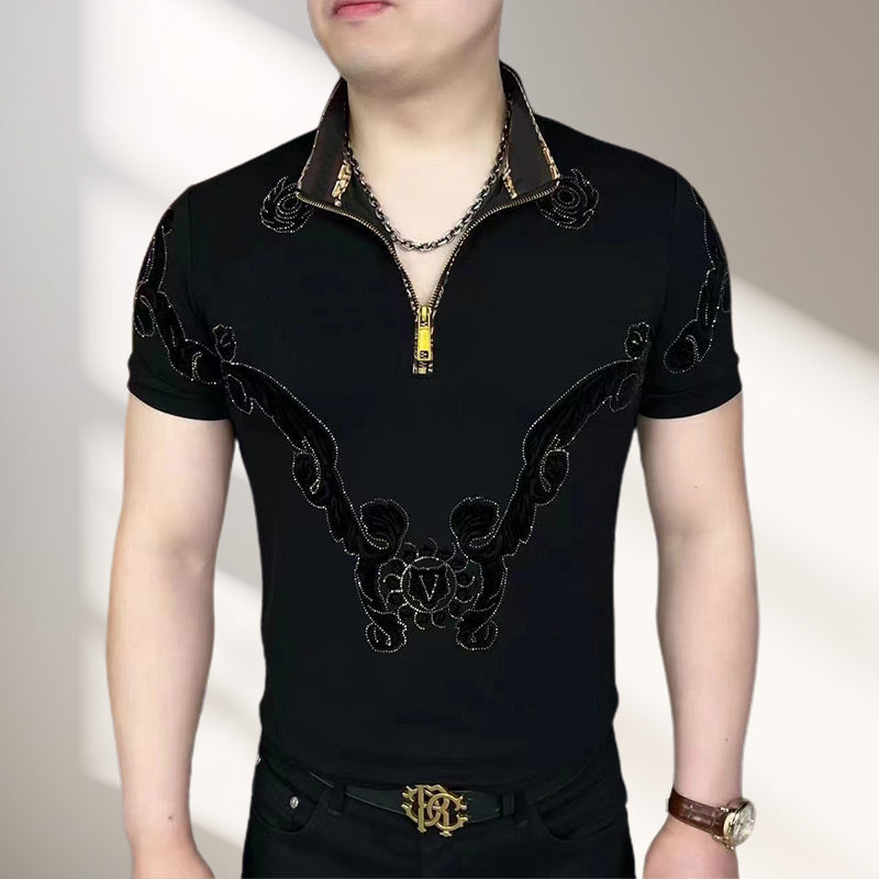 SilviaRinaldi Rhinestone Printed Top Til Mænd