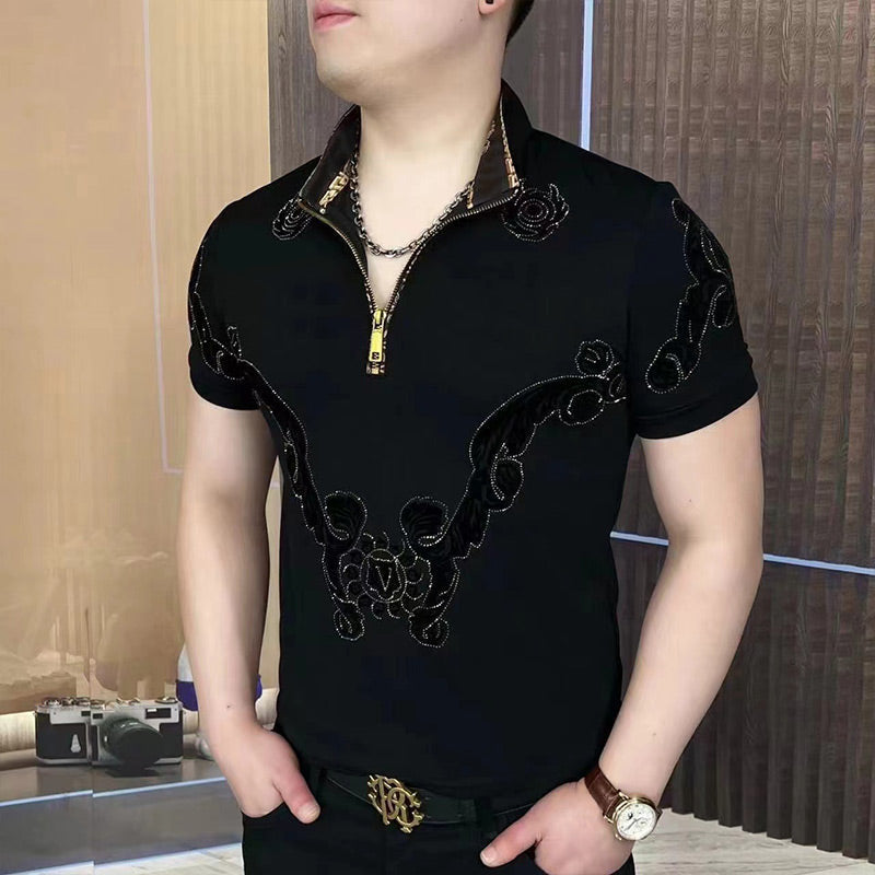 SilviaRinaldi Rhinestone Printed Top Til Mænd