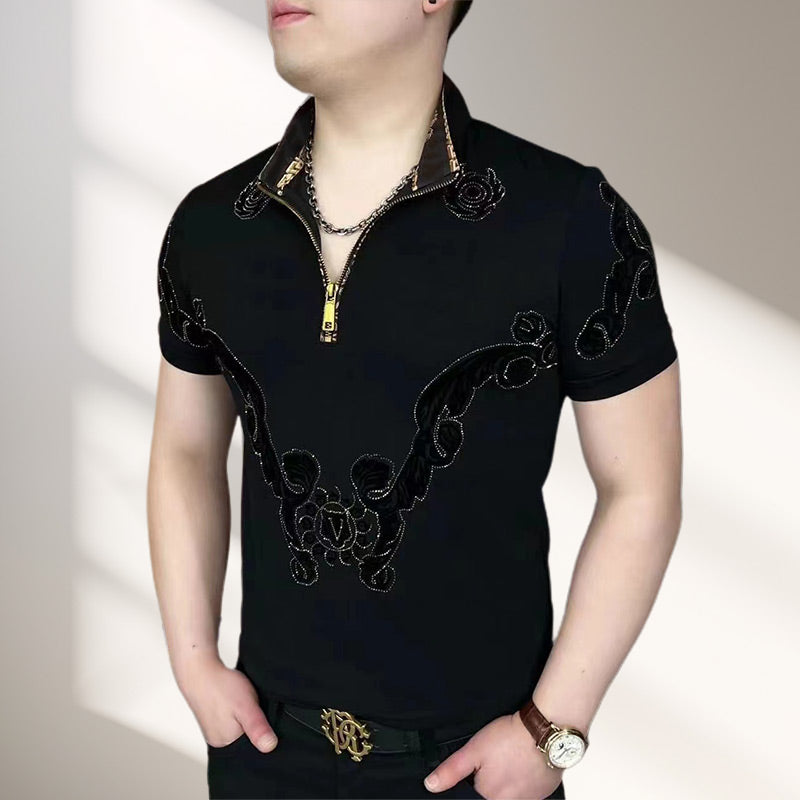 SilviaRinaldi Rhinestone Printed Top Til Mænd