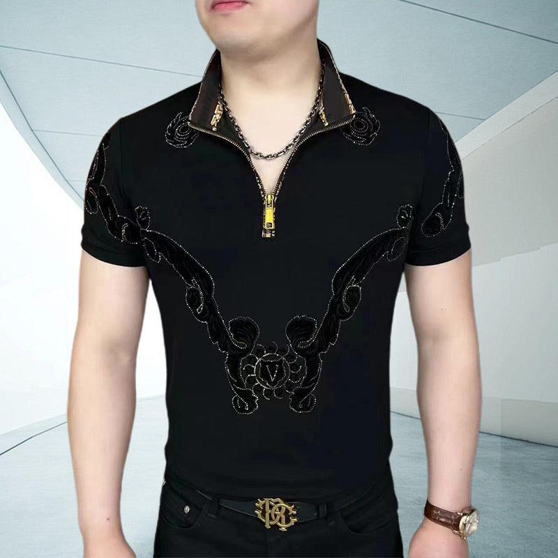 SilviaRinaldi Rhinestone Printed Top Til Mænd