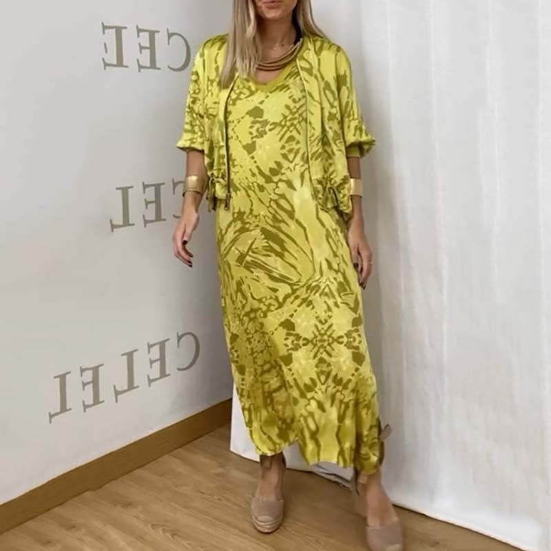 MatteoVerdi Trykt Kjole Todelt Sæt