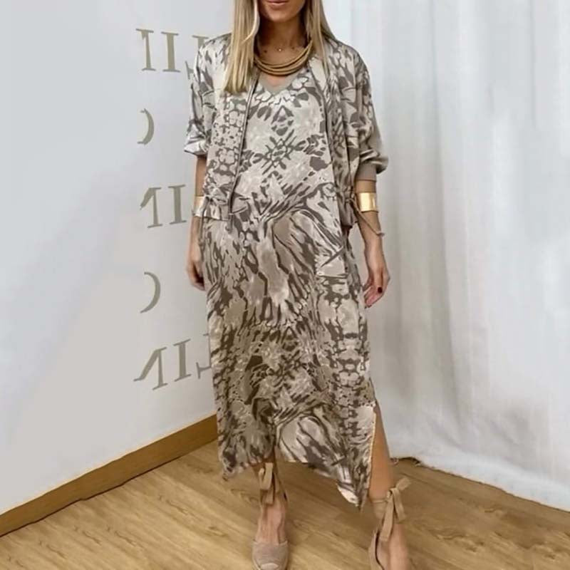 MatteoVerdi Trykt Kjole Todelt Sæt